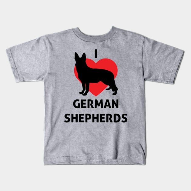 I Heart German Shepherds Dog Kids T-Shirt by nikkidawn74